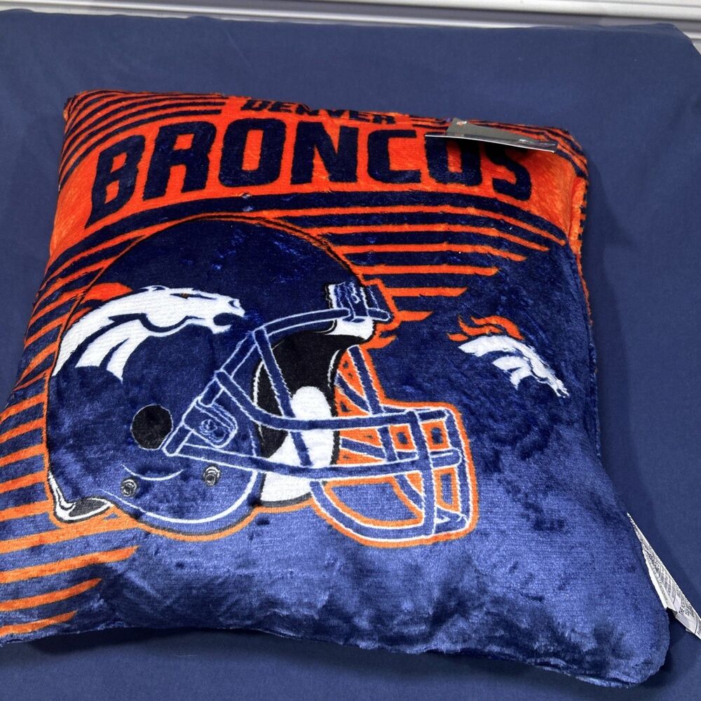 Denver Broncos Double Sided 16"x16" Velvet Pillow - NFL